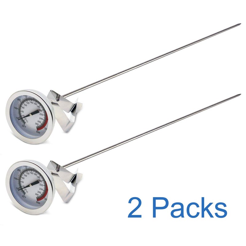 Efeng 15â€œ turkey fryer thermometer with pot clip (2 Pack), 2" dial candy thermometer with stainless steel clip,oil thermometerr for frying,turkey thermometor deep fryer for cooking tall pots,beef,meat - Image 5